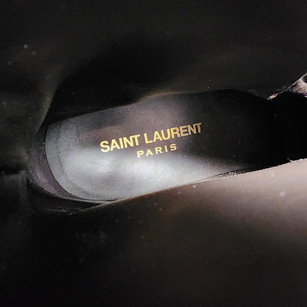 Saint Laurent Paris Suede Buckle‎ Ankle Boots Women's Size 36.5 Beige Italy - Picture 4 of 12